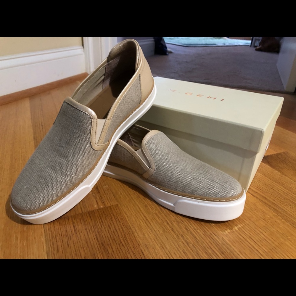 Gina Slip On Sneaker handmade in Italy.  EVA rubber bottom.  Cushioned footbed
